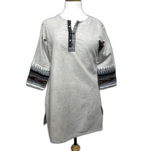 Westside Southwest Linen Short Kurta Top w/ 3/4 Sleeves - Women M - Boho